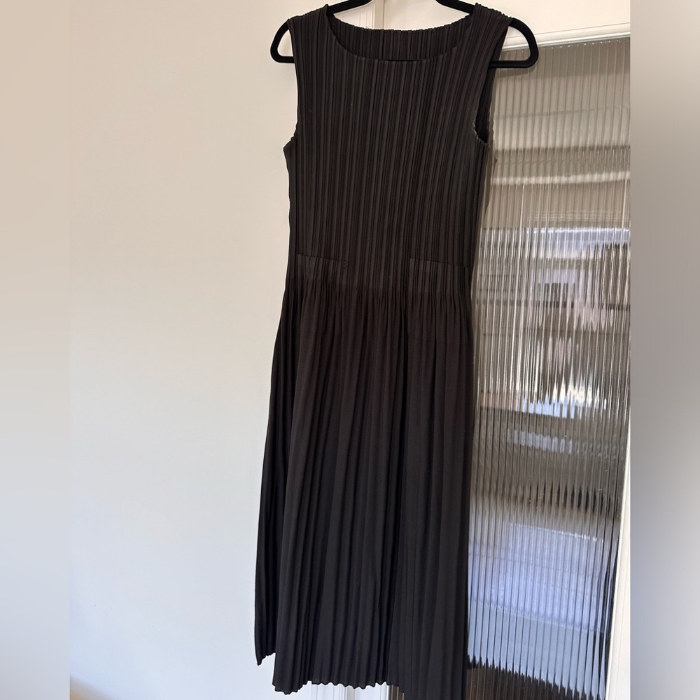 Pleatsme Pleated Black Dress